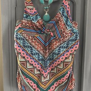 Colorful Print Tankini top XL